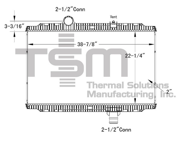 Thermal Solutions Manufacturing 437399P Radiator For KENWORTH,PETERBILT