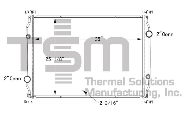 Thermal Solutions Manufacturing 437400P Radiator For FREIGHTLINER