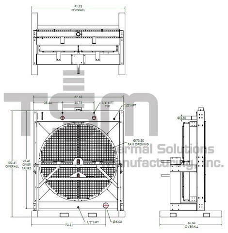 Thermal Solutions Manufacturing 437400 CS / BOLT ON TANK For CATERPILLAR