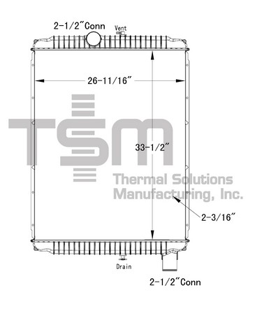 Thermal Solutions Manufacturing 437403P Radiator For INTERNATIONAL,INTERNATIONAL / NAVISTAR