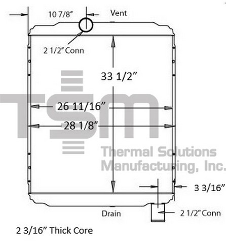 Thermal Solutions Manufacturing 437403S Radiator For INTERNATIONAL,INTERNATIONAL / NAVISTAR