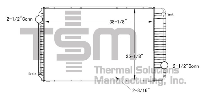 Thermal Solutions Manufacturing 437411P Radiator For INTERNATIONAL,INTERNATIONAL / NAVISTAR