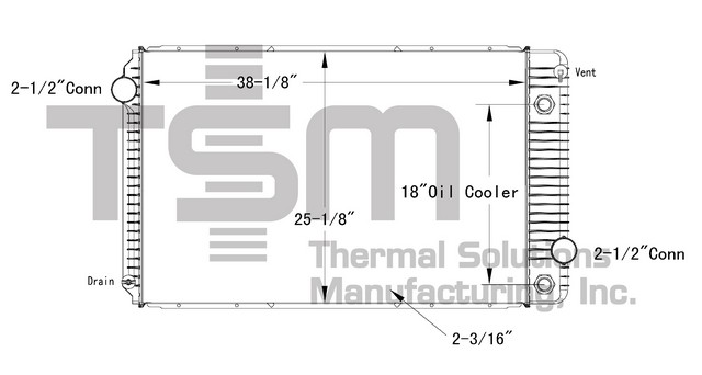 Thermal Solutions Manufacturing 437412P Radiator For INTERNATIONAL,INTERNATIONAL / NAVISTAR