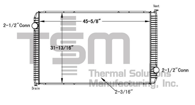 Thermal Solutions Manufacturing 437419P Radiator For INTERNATIONAL,INTERNATIONAL / NAVISTAR