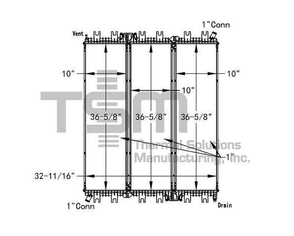 Thermal Solutions Manufacturing 437422P Radiator For INTERNATIONAL,INTERNATIONAL / NAVISTAR