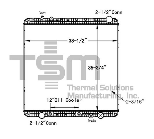 Thermal Solutions Manufacturing 437425P Radiator For FREIGHTLINER,WESTERN STAR