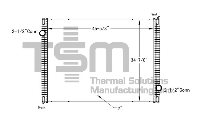 Thermal Solutions Manufacturing 437426P Radiator For INTERNATIONAL,INTERNATIONAL / NAVISTAR