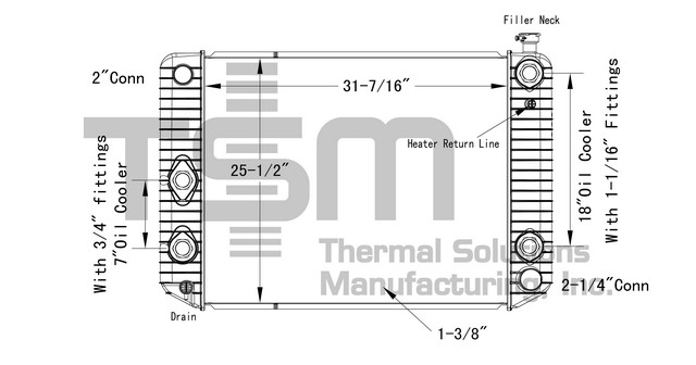 Thermal Solutions Manufacturing 437427P Radiator For CHEVROLET,CHEVROLET / GMC,GMC
