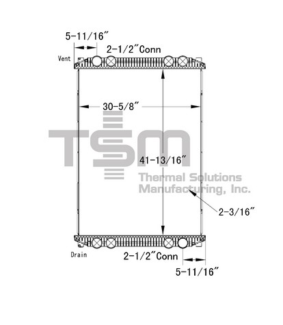 Thermal Solutions Manufacturing 437431P Radiator For FREIGHTLINER