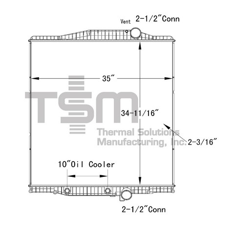 Thermal Solutions Manufacturing 437433P Radiator For MACK,VOLVO