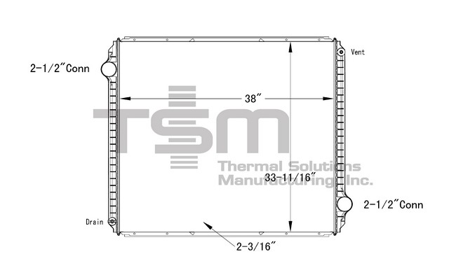 Thermal Solutions Manufacturing 437436P Radiator For WESTERN STAR