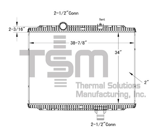 Thermal Solutions Manufacturing 437440P Radiator For KENWORTH,PETERBILT