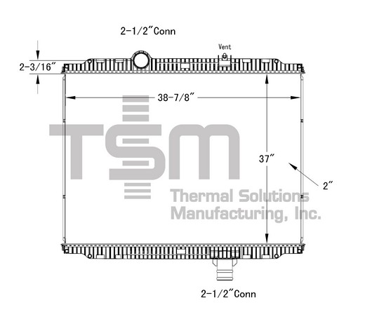 Thermal Solutions Manufacturing 437441P Radiator For KENWORTH,PETERBILT