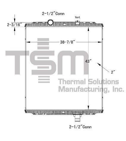 Thermal Solutions Manufacturing 437442P Radiator For KENWORTH,PETERBILT