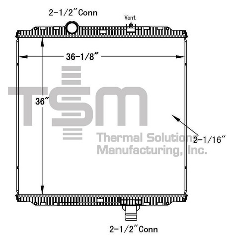 Thermal Solutions Manufacturing 437443P Radiator For KENWORTH,PETERBILT
