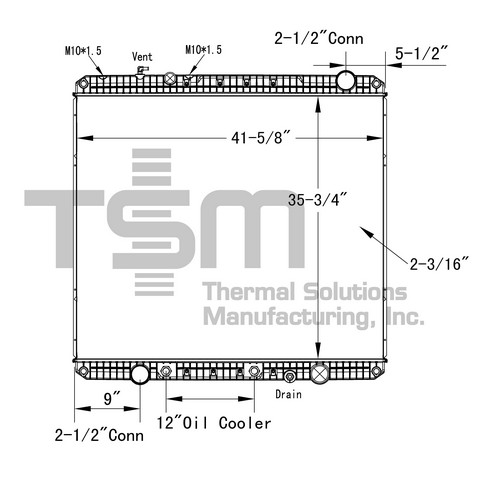 Thermal Solutions Manufacturing 437444P Radiator For FREIGHTLINER