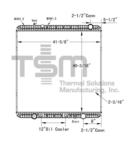 Thermal Solutions Manufacturing 437445P Radiator For FREIGHTLINER