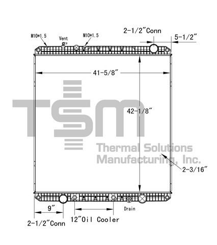 Thermal Solutions Manufacturing 437446P Radiator For FREIGHTLINER