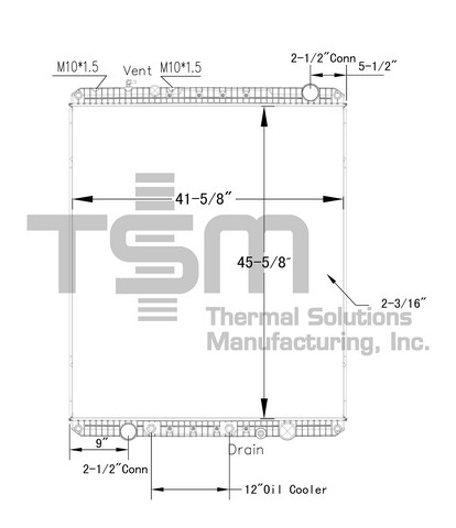 Thermal Solutions Manufacturing 437448P Radiator For FREIGHTLINER