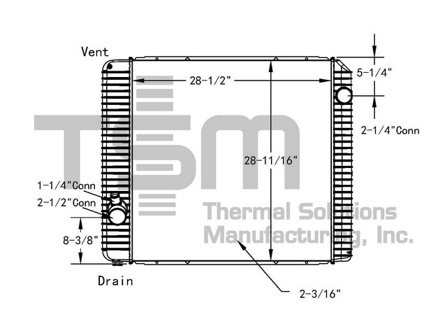 Thermal Solutions Manufacturing 437449P Radiator For FORD,INTERNATIONAL,INTERNATIONAL / NAVISTAR