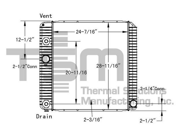 Thermal Solutions Manufacturing 437452P Radiator For INTERNATIONAL,INTERNATIONAL / NAVISTAR