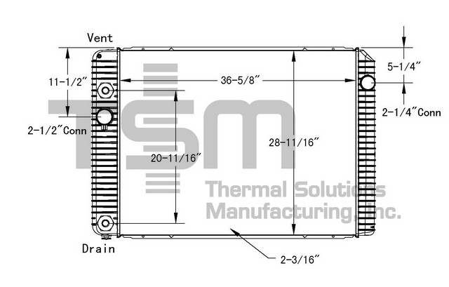 Thermal Solutions Manufacturing 437453P Radiator For INTERNATIONAL,INTERNATIONAL / NAVISTAR