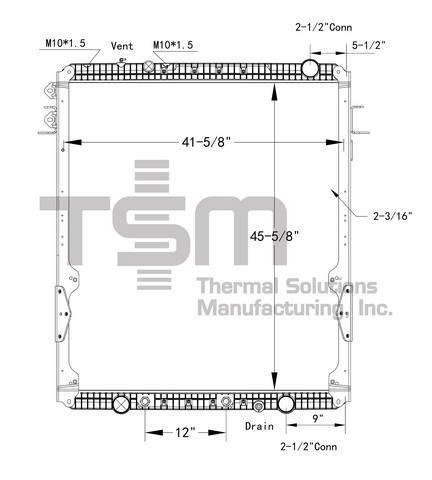 Thermal Solutions Manufacturing 437454PF Radiator For FREIGHTLINER