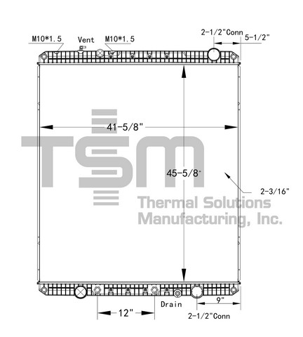 Thermal Solutions Manufacturing 437454P Radiator For FREIGHTLINER