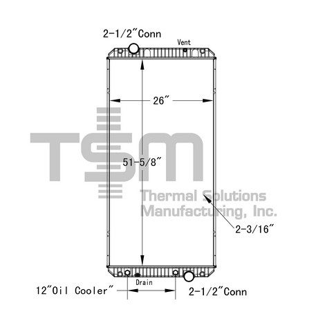 Thermal Solutions Manufacturing 437456P Radiator For INTERNATIONAL,INTERNATIONAL / NAVISTAR