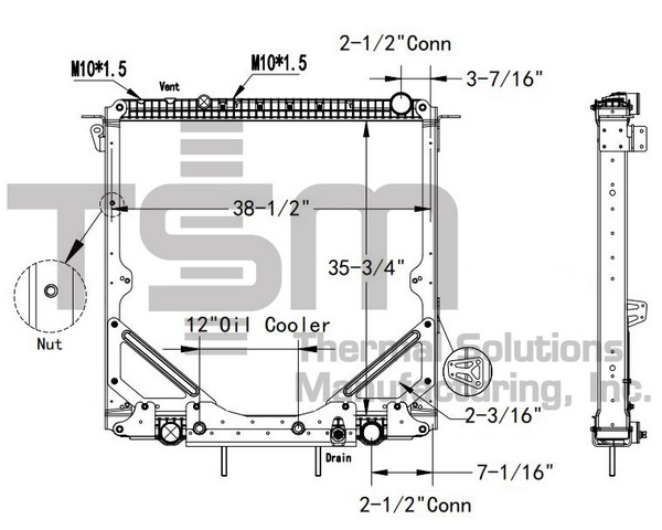 Thermal Solutions Manufacturing 437458PF Radiator For FREIGHTLINER,WESTERN STAR