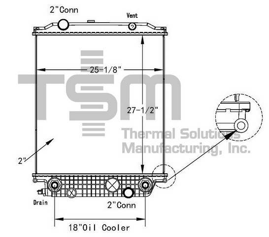 Thermal Solutions Manufacturing 437459P Radiator For FREIGHTLINER,THOMAS