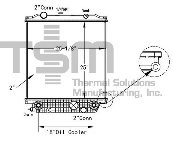 Thermal Solutions Manufacturing 437460P Radiator For BLUE BIRD