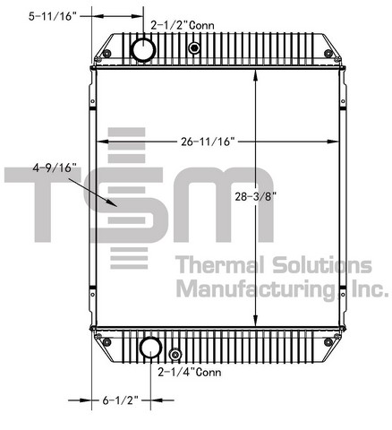 Thermal Solutions Manufacturing 437468P Radiator For GILLIG