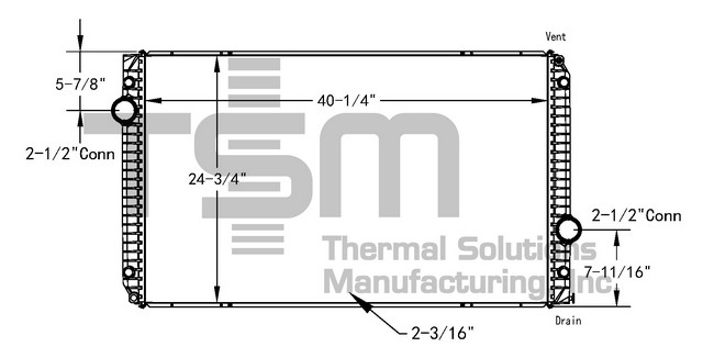 Thermal Solutions Manufacturing 437469P Radiator For INTERNATIONAL,INTERNATIONAL / NAVISTAR