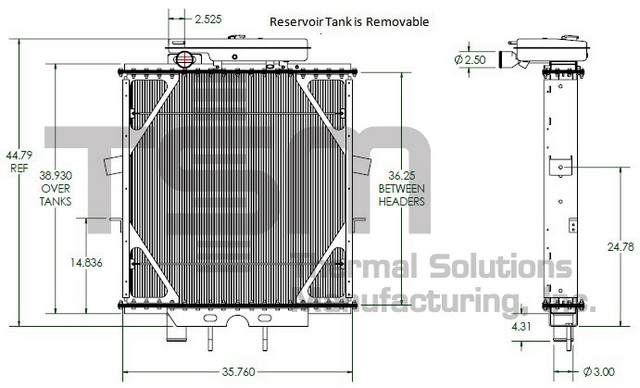 Thermal Solutions Manufacturing 437474 Radiator For PETERBILT