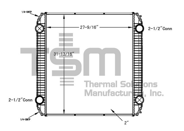 Thermal Solutions Manufacturing 437476P Radiator For FREIGHTLINER,THOMAS