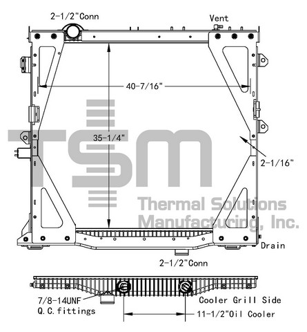 Thermal Solutions Manufacturing 437477PFB Radiator For INTERNATIONAL,INTERNATIONAL / NAVISTAR