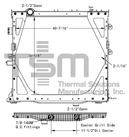 Thermal Solutions Manufacturing 437477PF Radiator For INTERNATIONAL,INTERNATIONAL / NAVISTAR