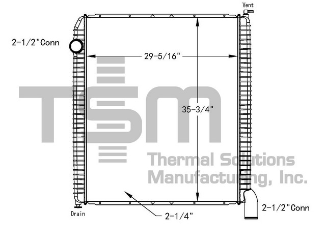 Thermal Solutions Manufacturing 437478P Radiator For INTERNATIONAL,INTERNATIONAL / NAVISTAR