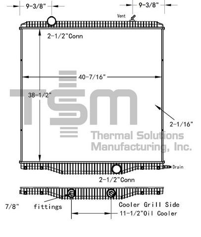 Thermal Solutions Manufacturing 437480P Radiator For INTERNATIONAL,INTERNATIONAL / NAVISTAR