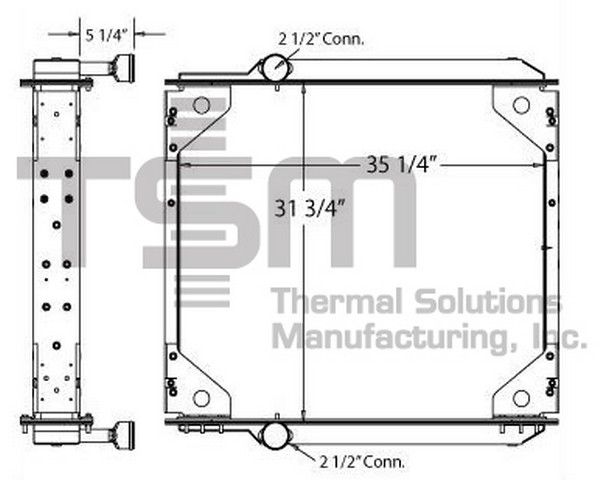 Thermal Solutions Manufacturing 437483 Radiator For PREVOST