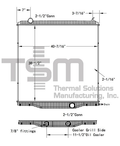 Thermal Solutions Manufacturing 437488P Radiator For CATERPILLAR,INTERNATIONAL,INTERNATIONAL / NAVISTAR