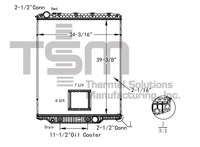 Thermal Solutions Manufacturing 437489P Radiator For MACK,VOLVO