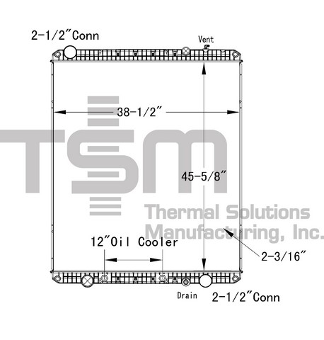 Thermal Solutions Manufacturing 437490P Radiator For FREIGHTLINER