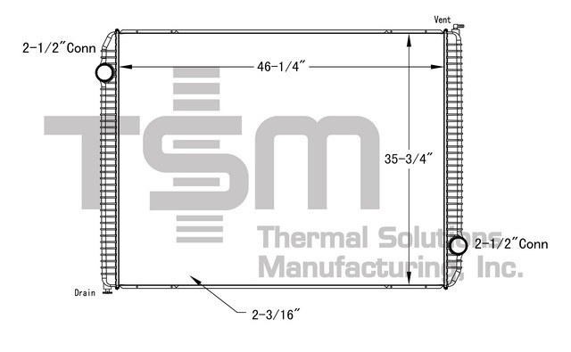 Thermal Solutions Manufacturing 437492P Radiator For INTERNATIONAL,INTERNATIONAL / NAVISTAR