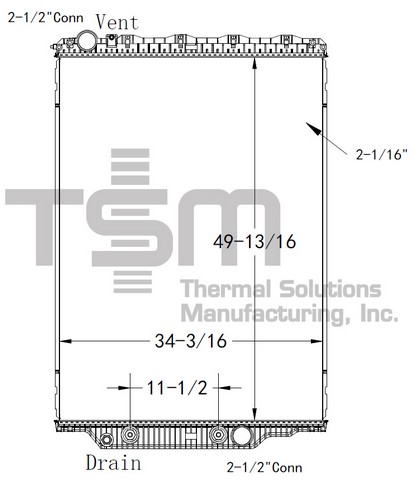 Thermal Solutions Manufacturing 437493P Radiator For MACK