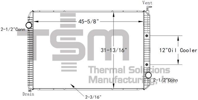 Thermal Solutions Manufacturing 437494P Radiator For INTERNATIONAL,INTERNATIONAL / NAVISTAR