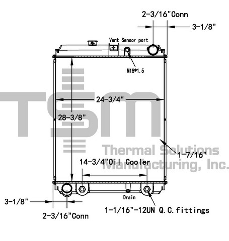Thermal Solutions Manufacturing 437524P Radiator For HINO
