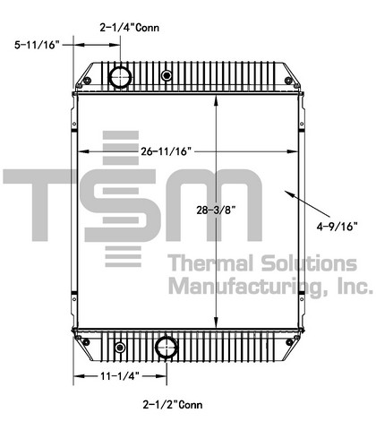 Thermal Solutions Manufacturing 437527P Radiator For GILLIG