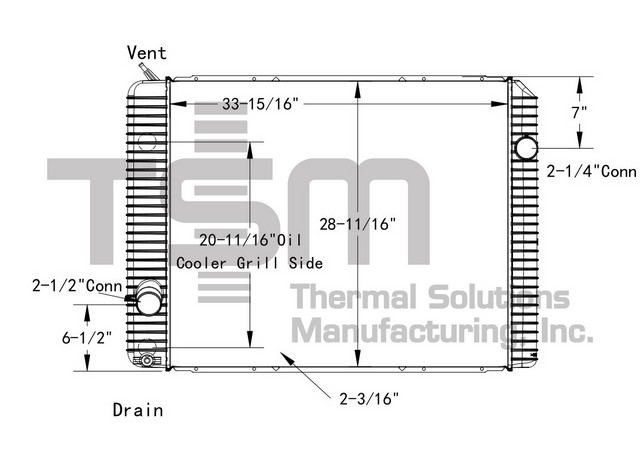Thermal Solutions Manufacturing 437530P Radiator For IC CORPORATION,INTERNATIONAL / NAVISTAR